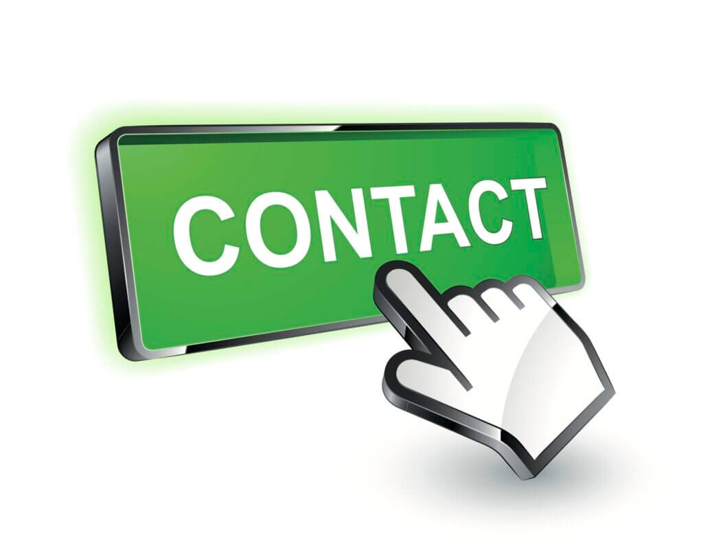 Contact button with a hand cursor clicking, encouraging visitors to connect for sales and marketing insights, strategies, and collaboration